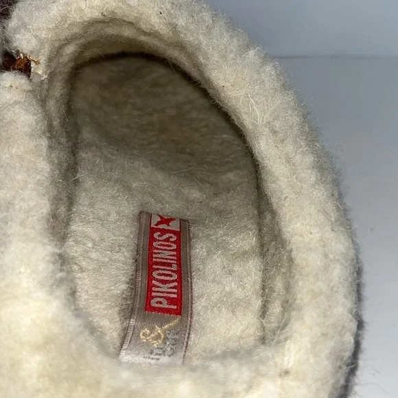 Pikolinos Clog Shoes Size EUR 40 US 9-9.5 Tan Granada Leather Fleece-Lined Fall - Picture 13 of 13